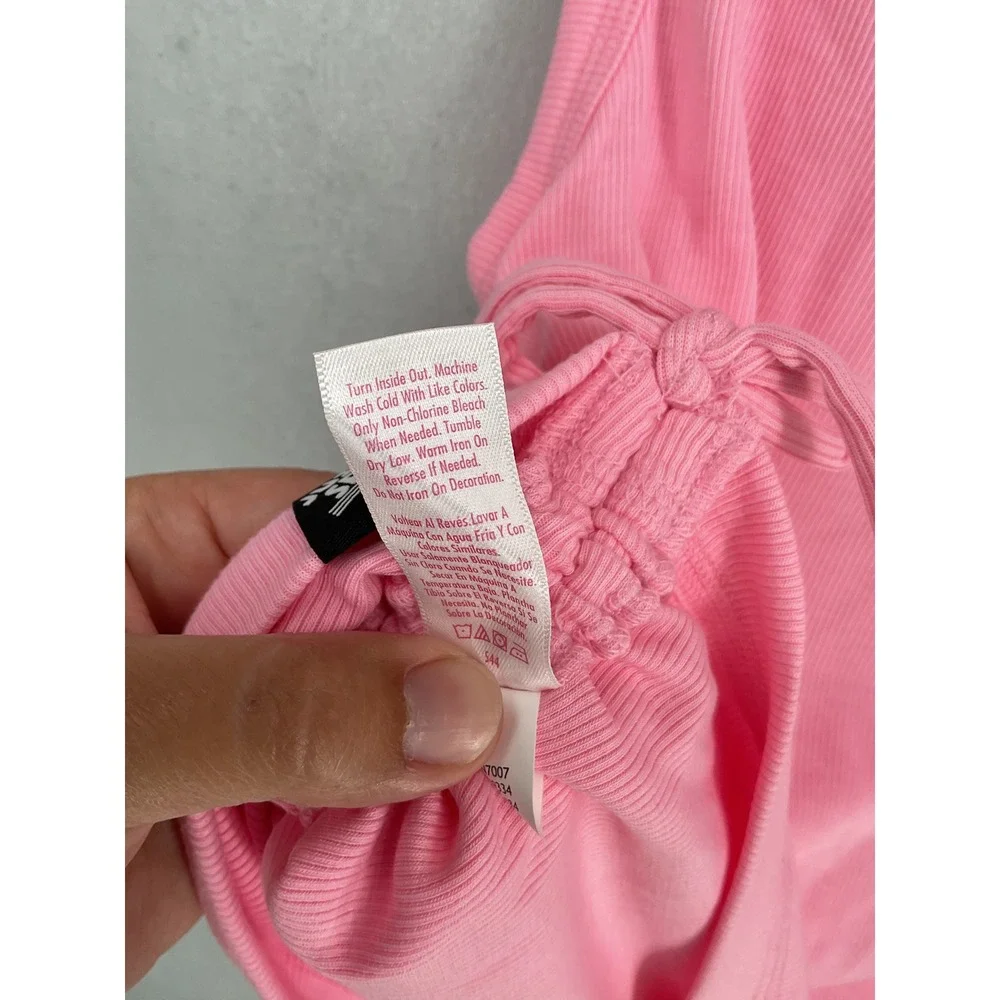 Justice Girls Tank Top Cinch Side Ribbed Pink Sport Club M 10